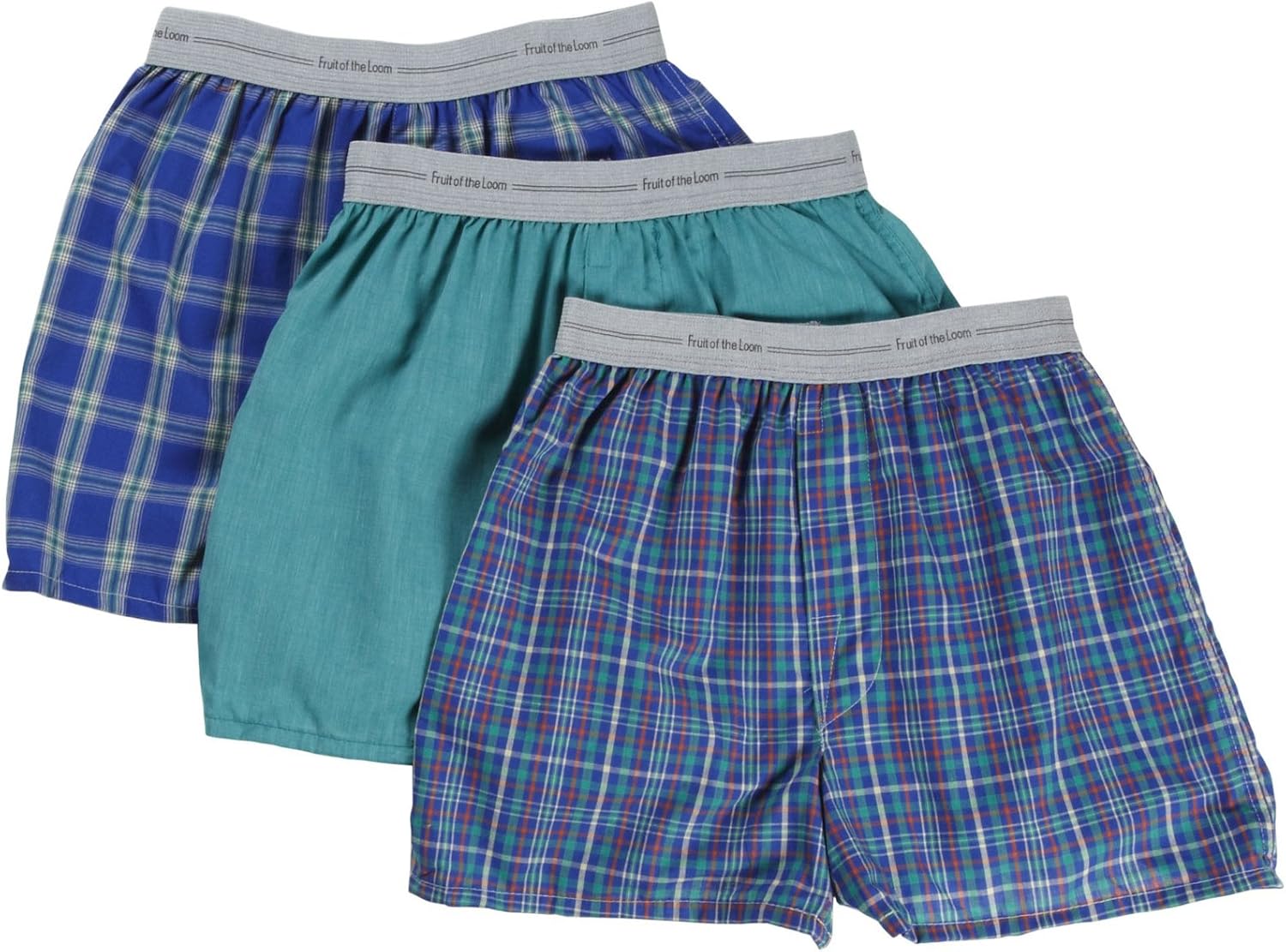Fruit of the Loom Big Boys' Exposed Waistband Woven Boxer: Boxer Shorts: Clothing