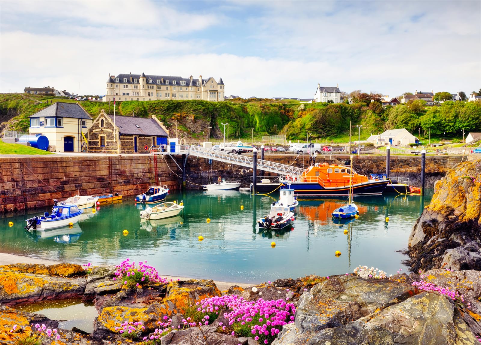 Portpatrick Harbour Jigsaw Puzzles for Adults 1000 Jigsaws Colourful Boats 1000 Piece Jigsaw Puzzles for Adults — image 1