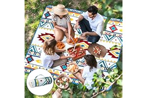 OUTTERRA Picnic Blanket 80''x60'' Extra Large Outdoor Blanket, Waterproof Beach Blankets, Foldable Picnic Mat for Camping, Grass, Park, Travel - AutumnRed