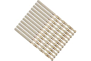 PATIKIL #30 Drill Bit 3.264mm, Micro Jobber Straight Shank M2 High-Speed Steel 135° Gold Finish for Stainless Steel Hard Meta