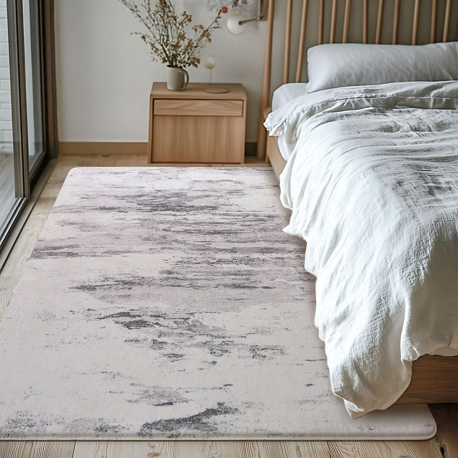 Small Rugs Bedroom 80x120 Carpet Soft Memory Foam Short Pile Modern Abstract Area Rug for Living Room Floor Mat for Indoor Decor