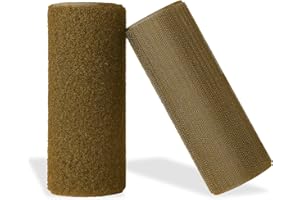 SHERIFFDRINK Hook and Loop Tape Coyote Brown 6 inch Width Sew On Non-Adhesive 1 Yard Length Hook and Loop Tape Fastener Ideal for Military Gear Uniform Clothes Bags Shoes DIY Crafts