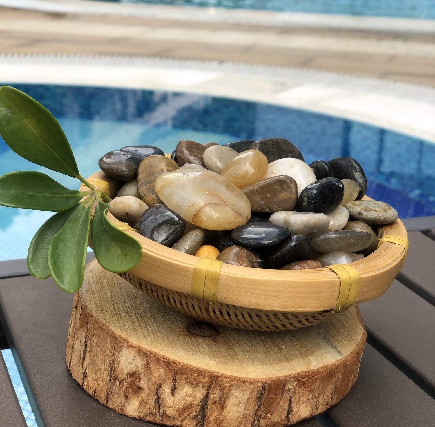 KATELER River Rocks, Pebbles Polished Gravel, Garden Outdoor Decorative Stones, Natural Polished Mixed Color Stones 2.2 Pounds (35-Oz) : Garden & Outdoor