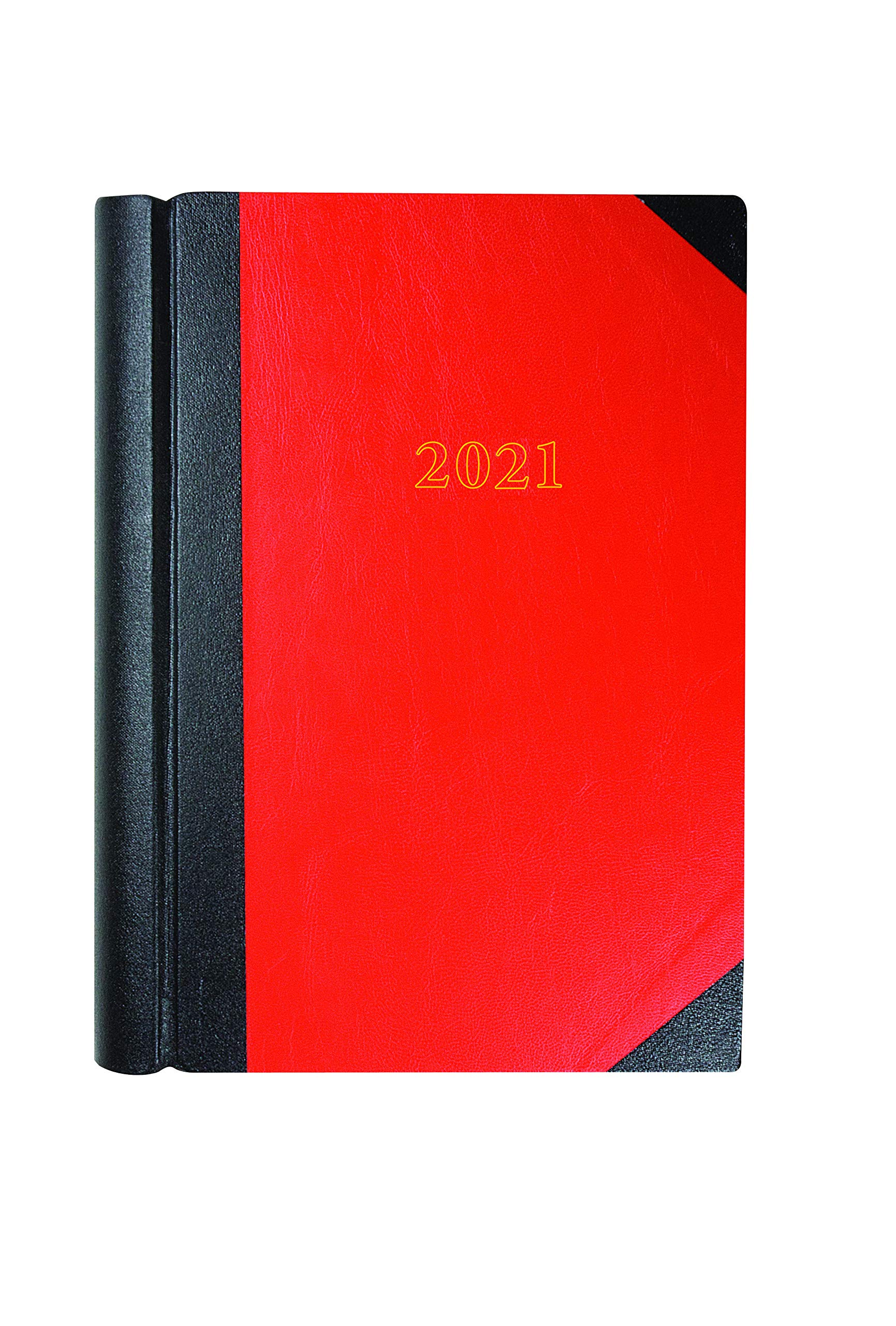 Collins 42 A4 Two Pages a Day 2021 Desk Diary - Red
