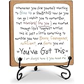 Inspirational Quotes Encouragement Gifts for Warrior Cancer Fighter Best Friends Get Well Soon Gifts Table Centerpieces Inspirational Desk Decor - A03