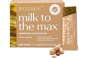 BOOBIE BRANDS Boobie Bar Peanut Butter Lactation Bar | #1 Selling Lactation Snack Bars | Gluten Free & Vegan Lactation Snacks To Support Milk Supply Increase, 6 Bars (1 Box)