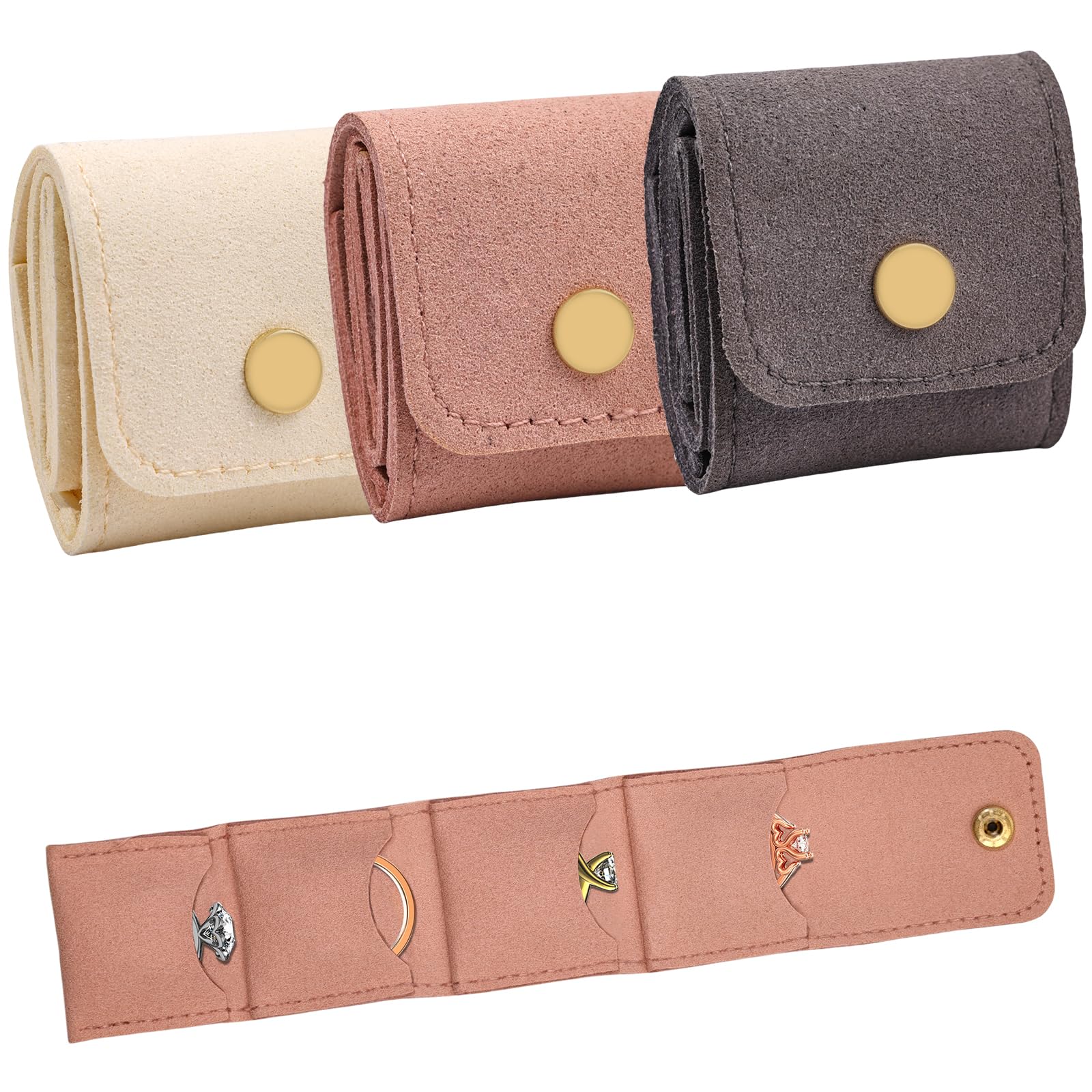 Photo 1 of 2PCS ONLY Mini Jewelry Organizer, Travel Jewelry Case, Foldable Multifunctional Travel Jewelrys Pouch for Earrings, Necklaces, Rings, Chain Bracelets, Brooches