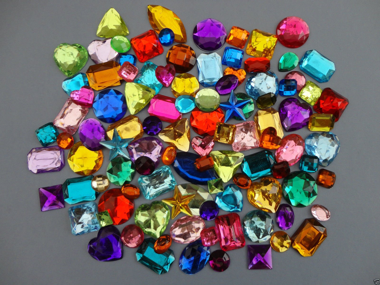 a2bsales Mixed Acrylic Jewels Gemstones Card Making Crafts Embellishments Large - Bag Size: 250G