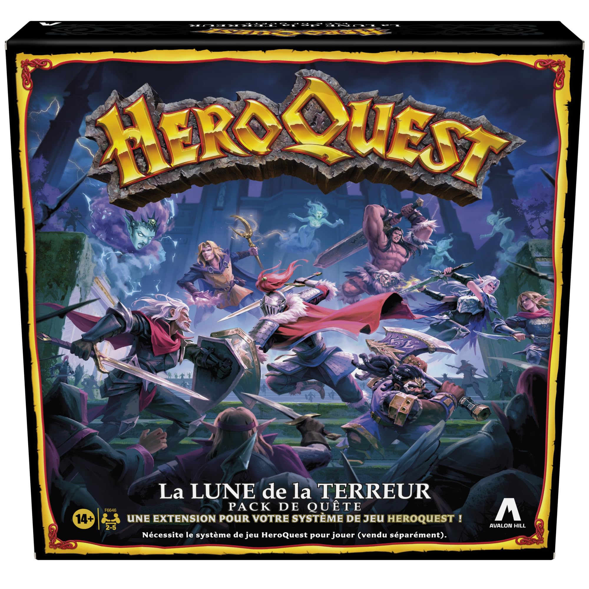 Avalon Hill HeroQuest, Moon of Terror Quest Pack, HeroQuest Game System Required, Role Playing Games for 2-5 Players, Ages 14, Green, Blue and White