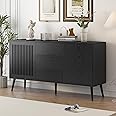 Amazon.com: Merax 60 Inch Black Sideboard Cabinet with Storage 3 ...