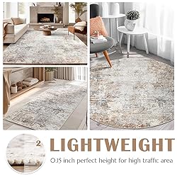 jinchan Round Rug 7ft Area Indoor Modern Circle Rug