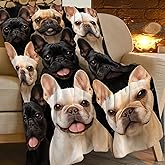French Bulldog Blanket Gifts for Girls Boys Funny Animal Dog Fleece Blankets Soft Warm Fuzzy Cute Pets Frenchie Throw Cozy Flannel Plush Stuff Throws for Kids Men Women Bed Couch Decor 50"x40"