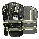 COOLJOB 9 Pockets Reflective Mesh Safety Vest for