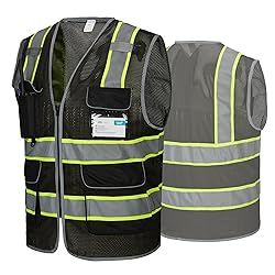 COOLJOB 9 Pockets Reflective Mesh Safety Vest for
