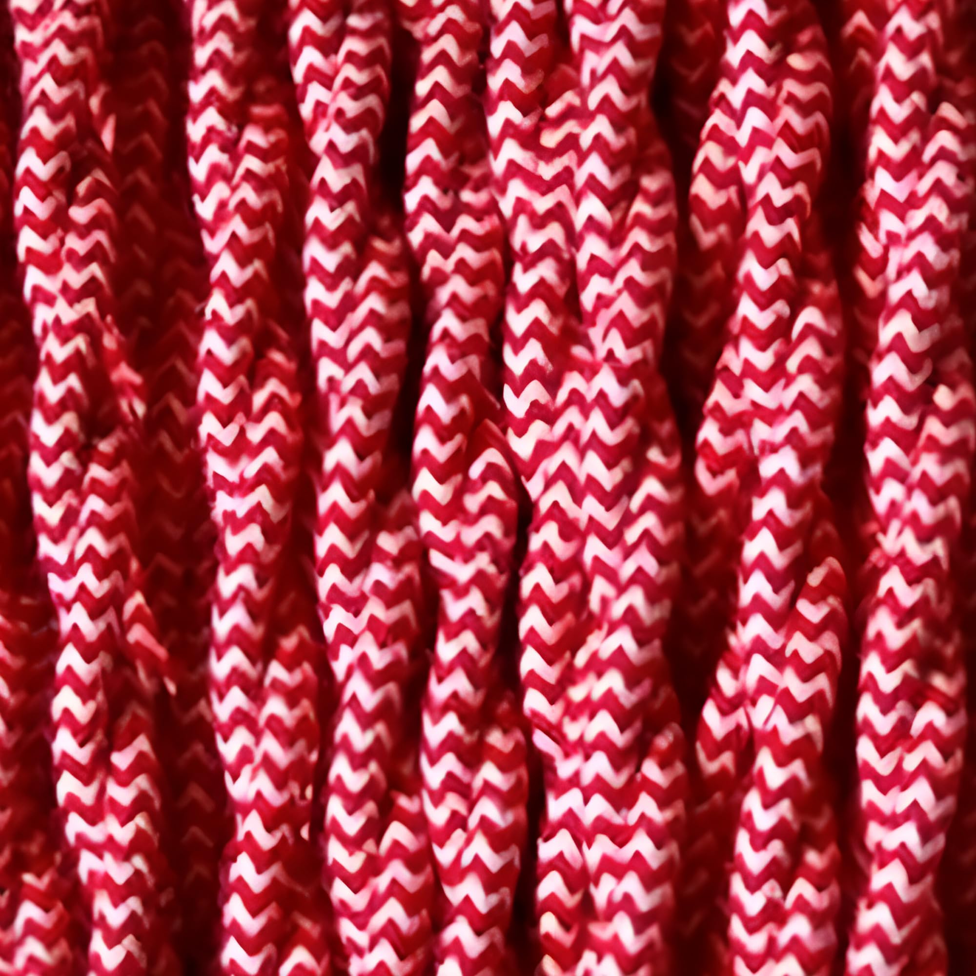 5 Meter Vintage 3 Core Twisted Electric Cable Fabric Covered Wire Italian Braided 0.75 mm Electrical Cable Flexible Wire for Lighting Other Appliances (Red & White)