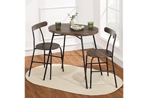 Best Choice Products 3-Piece Modern Oval Dining Table Set, Small Kitchen Dinette w/ 2 Chairs, Metal Frame, Curved Backrests - Dark Brown/Black