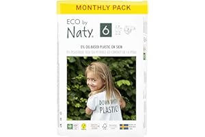 Eco by Naty Baby Diapers - Plant-Based Eco-Friendly Diapers, Great for Baby Sensitive Skin and Helps Prevent Leaking (Size 6, 102 Count)