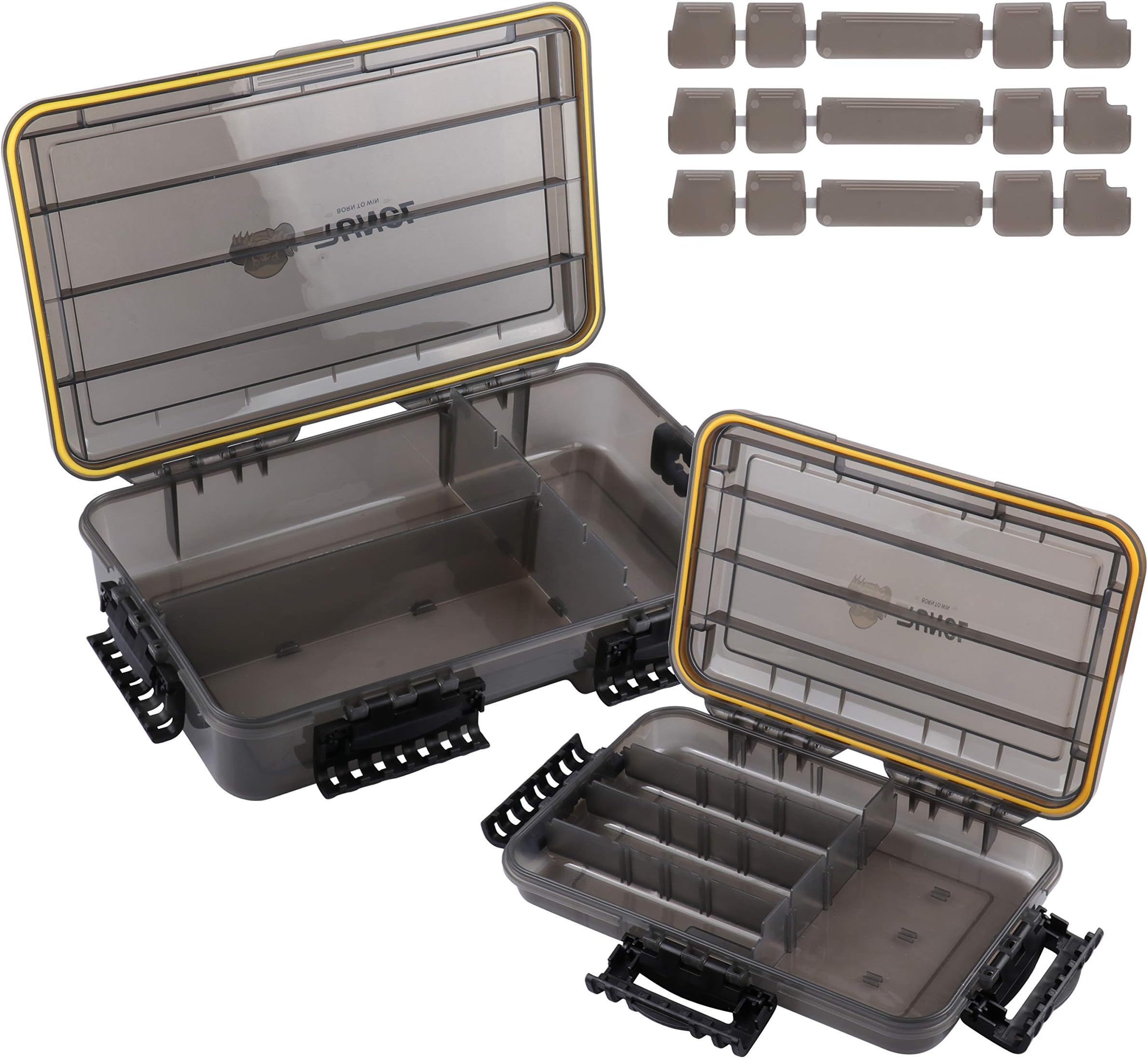 RUNCL Fishing Tackle Box, Waterproof Storage Box, Fishing Tackle Storage Trays - Solid Structure, Waterproof Seal, One-Handed Operation, Removable Dividers, Sun Protection - Storage Organizer Box
