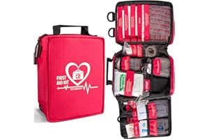 PASENHOME First Aid Kit, Trauma First Aid Kits with Labelled Compartments Molle System, Professional Emergency Kits for Home, Office, Car, Outdoor, Hiking, Travel, Camping