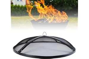 JINIHFW Fire Pit Spark Screen,Fire Pit Screen 40 inch Round,Outdoor Fire Pit Spark Screen Guard Accessory,Mesh Design Spark Guard Perfect for Patio Fire Pit,Outdoor Backyard Heavy-Duty Round Firepit
