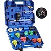 Orion Motor Tech Coolant Pressure Tester Kit, 19pc Radiator Pressure Tester Kit with 15 Radiator Adapters&Wrench, Cooling Sys