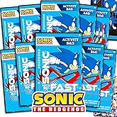Sonic The Hedgehog 8 Pc Mini Party Favors Set - Bundle with 8 Video Game Activity Packs | Mini Coloring Books, Stickers, and Goodie Bags (Sonic Birthday Party Supplies Decorations)