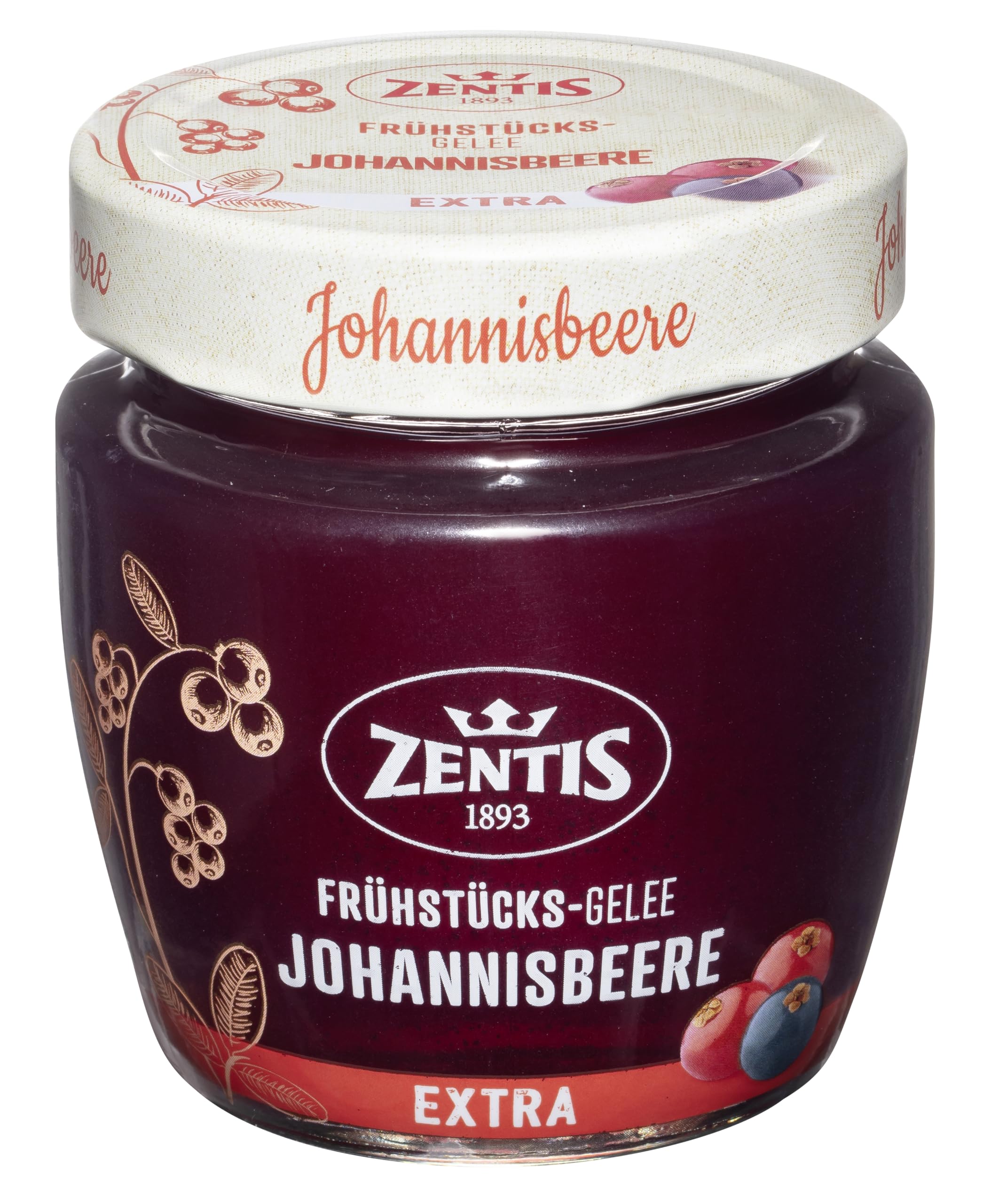 Zentis Rotes Johannisbeer Gelee 230 g – fruchtiges Johannisbeergelee mit ausgewogener Süße für genussvolle Frühstücksmomente