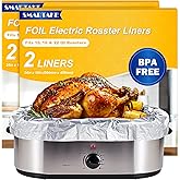 SMARTAKE Foil Electric Roaster Liners, 4-Count Disposable Turkey Oven Cooking Bags, Fits 16, 18, 22 Quart Roaster Pan, Instant Cleanup for Thanksgiving Christmas, 16 x 34 Inch