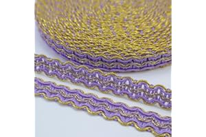 ZNZAKKA Gold Braid Trim 13 Yards Lace Ribbon Scroll Braid Trim Metallic Edge Trim for Sewing, Crafts, Garments Accessories (Purple)