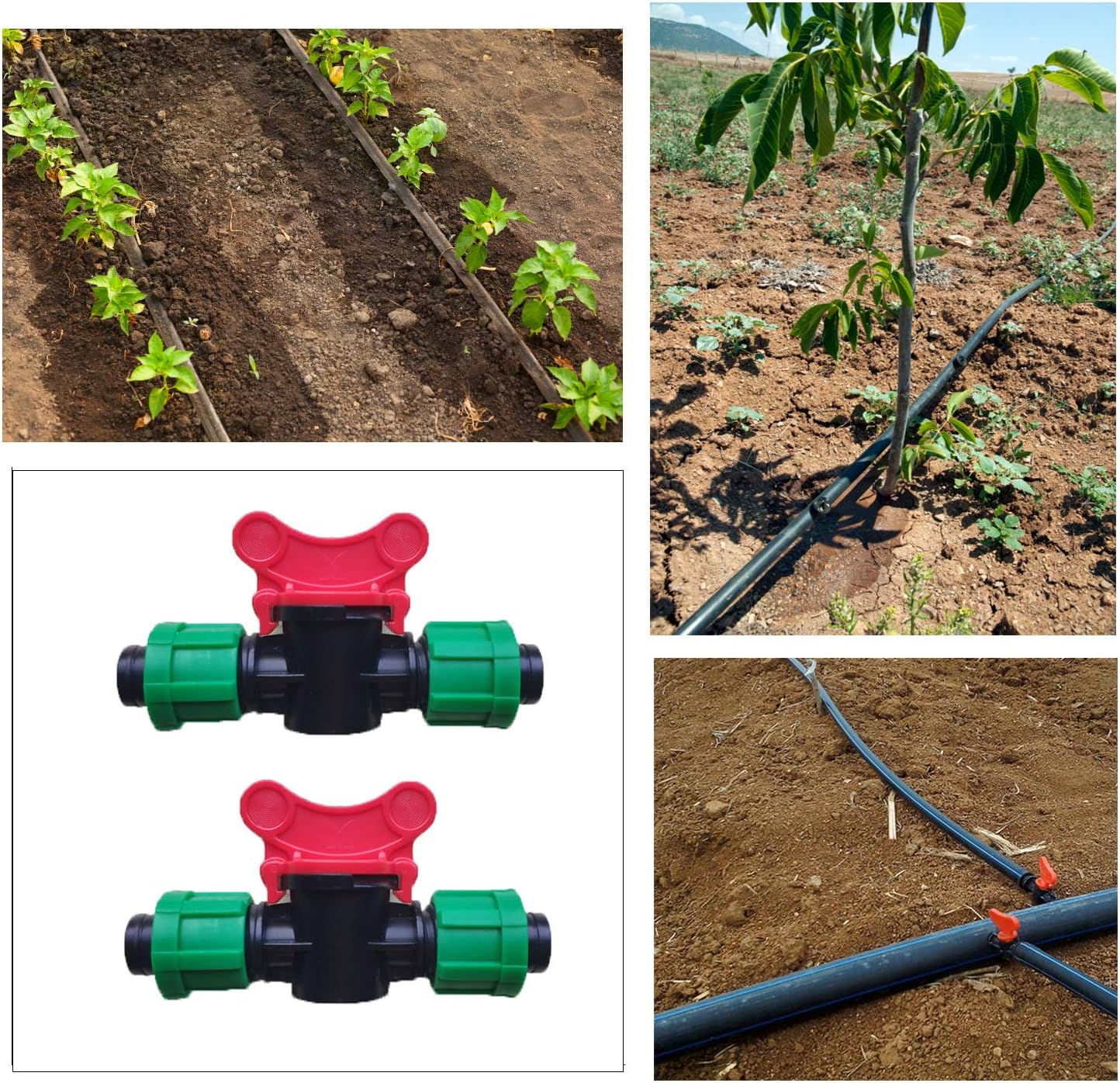 QUECAOCF 8 Pieces 1/2" Universal Shut Off Valve Drip Irrigation Tubing, Compatible with 16-17mm Drip Tape Tubing Sprinkler System : Garden & Outdoor