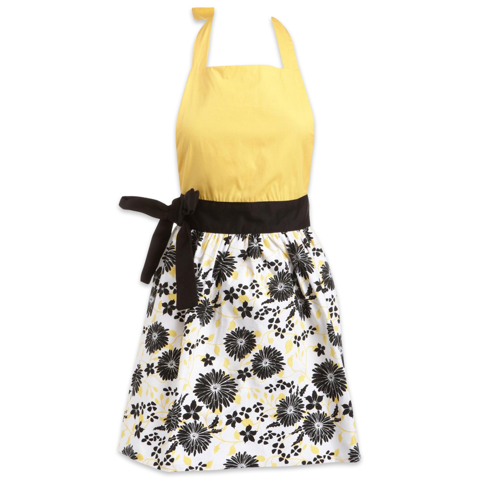 DII Protect Your Clothing While Entertaining, Cooking or Cleaning with This Trendy, Fashionable Kitchen Staple, Cotton, Black Daisy, One Size