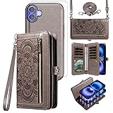 Asuwish Phone Case for iPhone 16 6.1 inch Zipper
