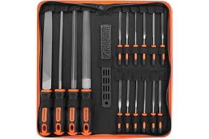 Simniam 18Pcs Professional Files Set, Premium T12 Metal Files with Suitcase, Flat/Triangle/Half-Round/Round Large Files & 12x