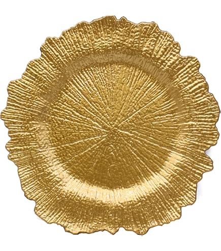 American Atelier 13" Charger Plates, Set Of 4 - Decorative Metal Service Plates For Dining & Events - View #3
