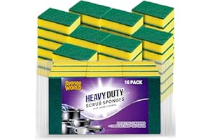 Dish Sponge, Kitchen Sponge, 16 Pack, Heavy Duty Scrub Sponges, 2.8x4 inch, Pads for Dishes, Sponges for Dishes for Use Every
