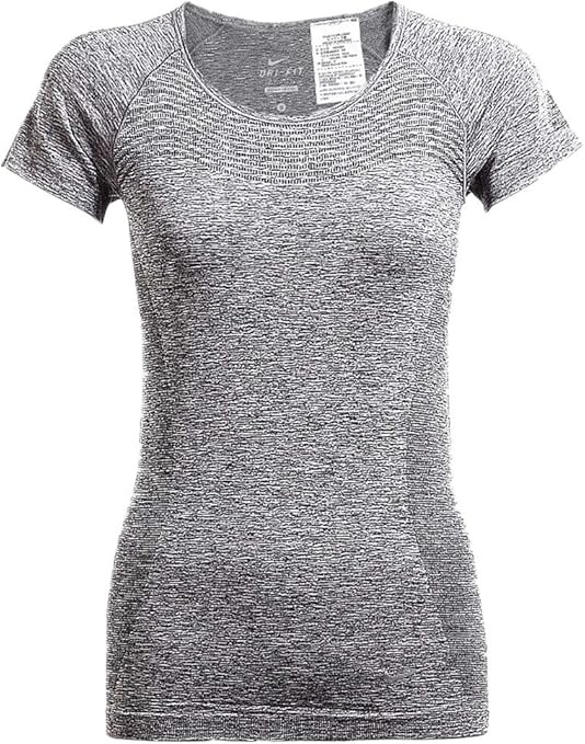 NIKE Women's DRI-FIT Running Short-Sleeved T-Shirt 718570 (S, Gray) at Amazon Womenâs Clothing store