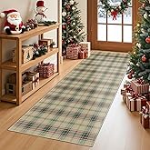 Rugxara Christmas Runner Rug, 2x5 Red Runners for Hallways, Washable Non Slip Kitchen Rugs Entryway Carpet, Christmas Tree Santa Claus Long Rugs for Bathroom Laundry Holiday Decor(Green 2x5