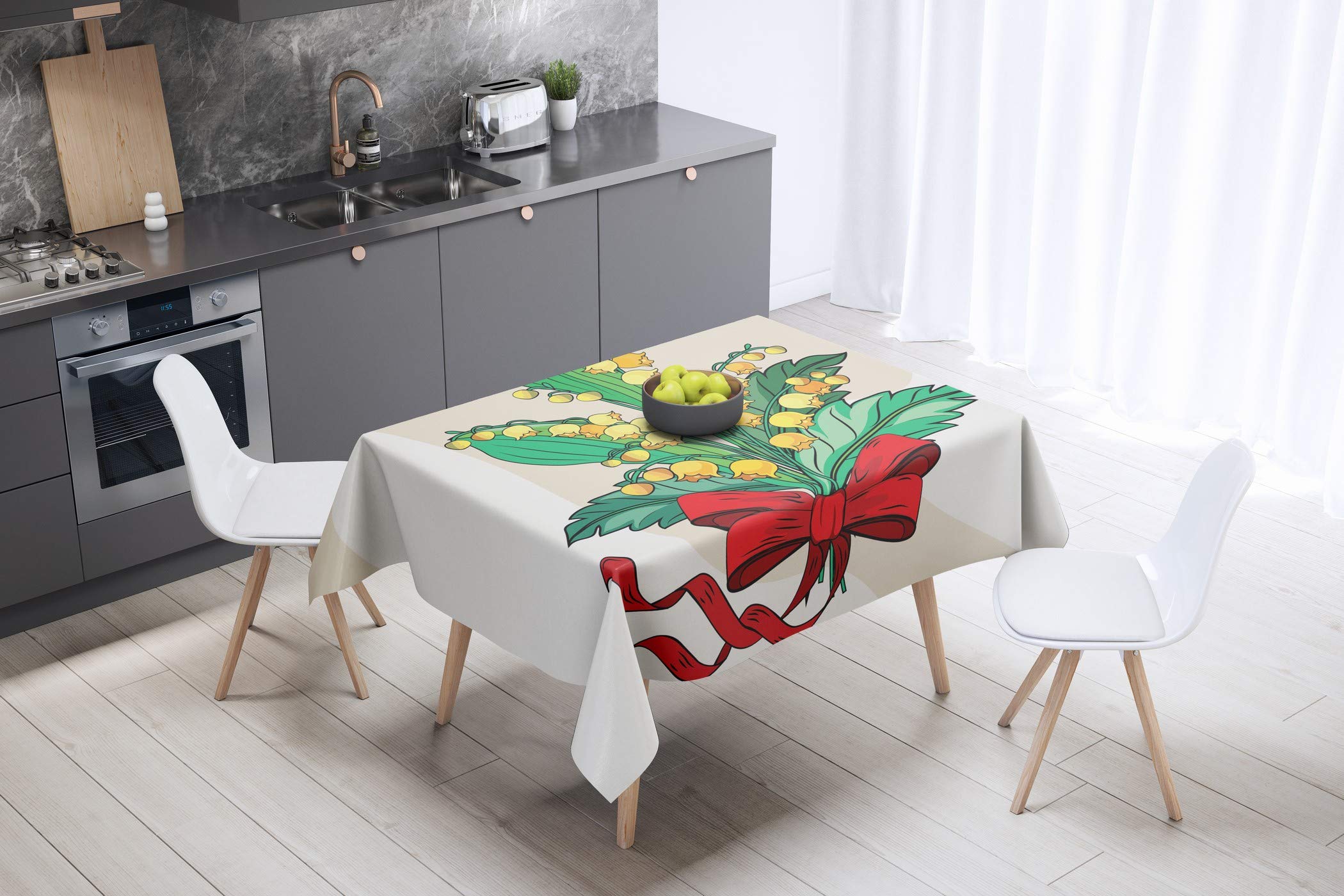 Bonamaison Kitchen Decoration, Tablecloth, 140cm x 140cm - Designed and Manufactured in Turkey