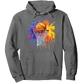 Basketball Colorful Drip for Player and Fan Graphic Pullover Hoodie