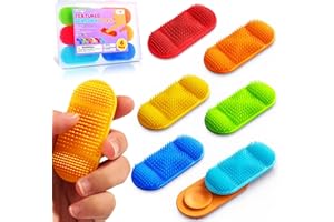 LESONG Fidget Sensory Toys for Kids: 6 Pack Tactile Bristle Toys with Suction Cup for Autism - Quiet Fidgets for Students Classroom Desk - Gifts Stocking Stuffers for Boys Girls