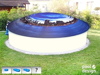 Aufblasbare Poolabdeckung * New York * rund * bedruckt * Big Apple * (Ø 2,0)