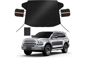 Tovtlan Housse de pare-brise de voiture pour glace et neige, tissu Oxford 600D avec rétroviseurs latéraux, protection contre 