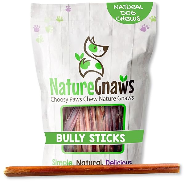 NATURE GNAWS LARGE BULLY STICKS FOR DOGS 11-12″...
