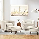 COLAMY Upholstered Swivel Barrel Accent Chair with
