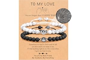 UNGENT THEM I Love You 100 Languages Bracelets Couples Gifts To My Men, Boyfriend, Girlfriend, Husband, My Love, Soulmate, Fiance - Anniversary Valentines Day Birthday Christmas Gift for Him and Her