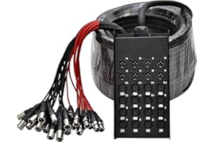 Seismic Audio Speakers 16 Channel Low Profile XLR Send Circuit Board Snake Cable, XLR Splitter Cable, 100 Feet