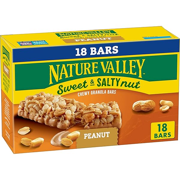 NATURE VALLEY GRANOLA BARS, SWEET AND SALTY NUT, PEANUT, 18 BARS, 21.6 OZ