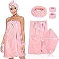 BABYSHEEP Towel Wrap Women Shower Robe Adjustable Closure Bathrobe with Hair Drying Towel & Spa Wraps