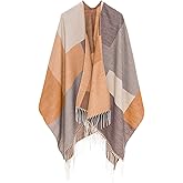 Cardigan Poncho Cape: Women Elegant Cardigan Shawl Wrap Sweater Coat for Fall Winter