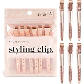 Kitsch Professional Alligator Clips - Rose Gold, 6 Pcs | 3.5" Aluminum Duckbill Hair Clips for Styling &ndash; Great Hair Sectioning Clips For Salon, Makeup Application